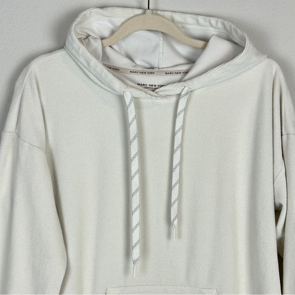 Andrew Marc New York White Textured Hoodie L - Picture 2 of 8